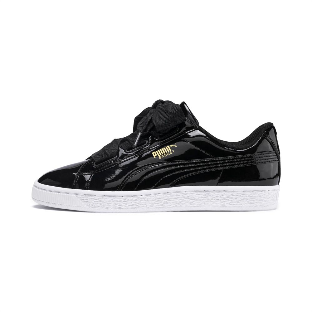 Puma Basket Heart Patent Lány Sportcipő - Fekete/Rózsaszín/Arany/Fehér ( Hungary - GAXZL0283 )